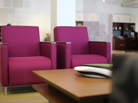 Hugo Lounge Chairs with Pink Fabric