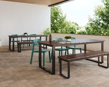 Corporate workplace patio bowen table bench sadie