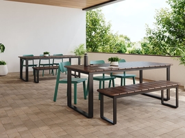 Corporate workplace patio bowen table bench sadie