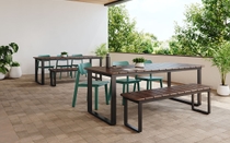 Corporate workplace patio bowen table bench sadie
