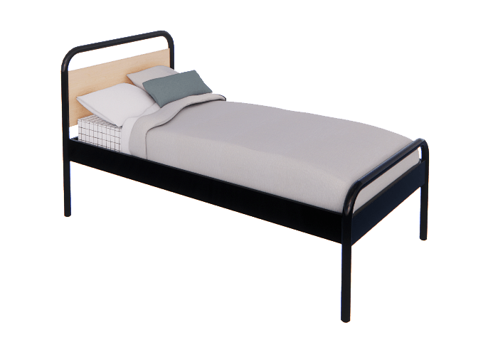 BABERRN4583 X TWIN XL ROUNDED TUBE INSET HEADBOARD