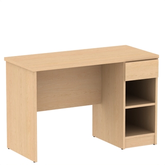 Essentials Basics Slab Leg Desk w Cubbies Box Drawer 2